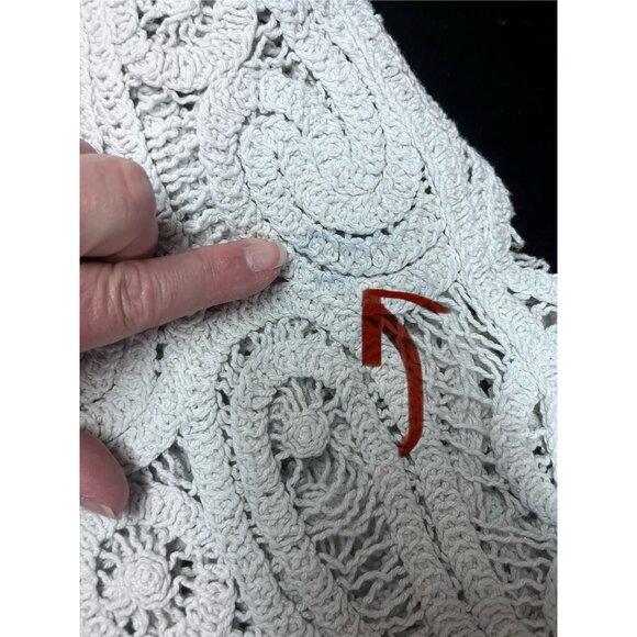 Zara Pale Green Paisley Crochet Asymmetric Handkerchief Hem Skirt Boho Fairy XS - Picture 10 of 11